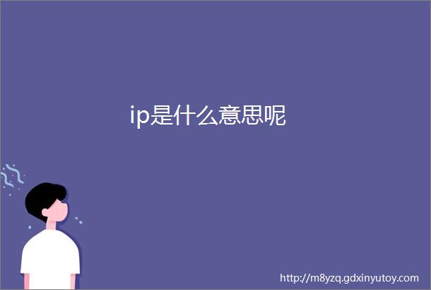 ip是什么意思呢